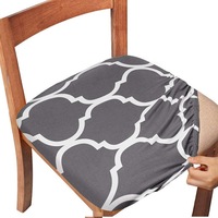 Printed Stretch Dining Chair Seat Covers Removable Seat Cushion Slipcovers Protector
