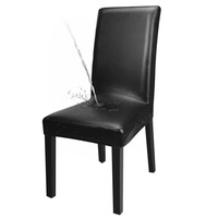 PU Leather Chair Slipcover Solid Waterproof and Oilproof Stretch Dining Chair Protector Cover