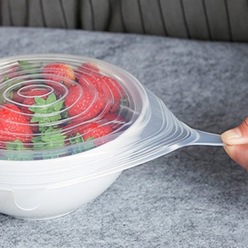 Reusable Silicone Food Covers Adjustable Food Fresh Keeping Wrap Stretch Seal Lids Bowl Cover