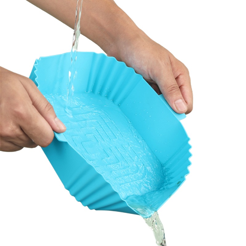 Buy Reusable Square Air Fryer Silicone Pot Oven Baking Tray Pan Air