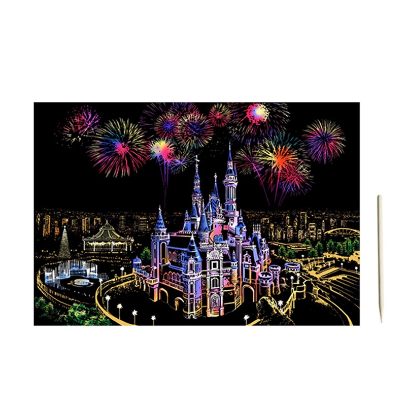 Buy Scratch Art World-Famous City Painting Paper Colourful Magic Large Paper  Painting Art Adult Kid Magic Scratch Art Painting Paper With Wooden Draw  DIY Stick Kit Bamboo Stick inc. - MyDeal