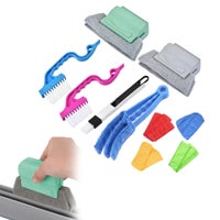 1Set Door Window Track Kitchen Hand-held Groove Gap Cleaning Tools Dustpan+ Brush