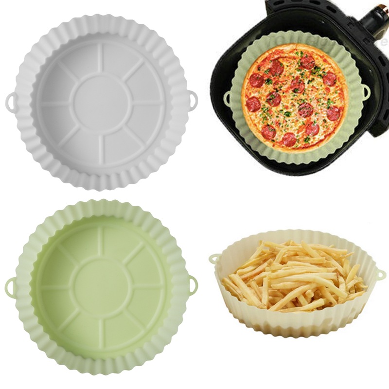 Buy Silicone Round Baking Tray Air Fryer Liner Pizza Oven Basket Mat
