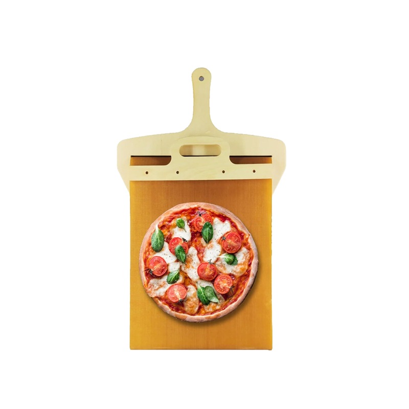Buy Sliding Pizza Cutting Board with Handle for Kitchen Fruit Vegetables Cheese Bread Cutting