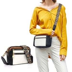 Small PU Crossbody Bag for Women Color-Block Shoulder Bag