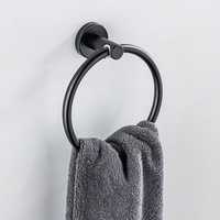 Stainless Steel Round Towel Ring Rack Bathroom Wall Mounted Holder