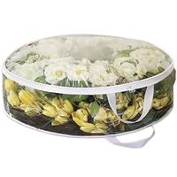 Storage Box Round Transparent PVC Christmas Wreath Packaging Bag Organizer