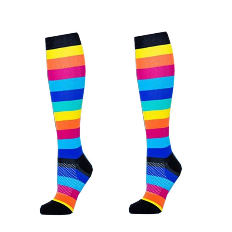 Three or Six Pairs Unisex Printed Breathable Long Compression Socks