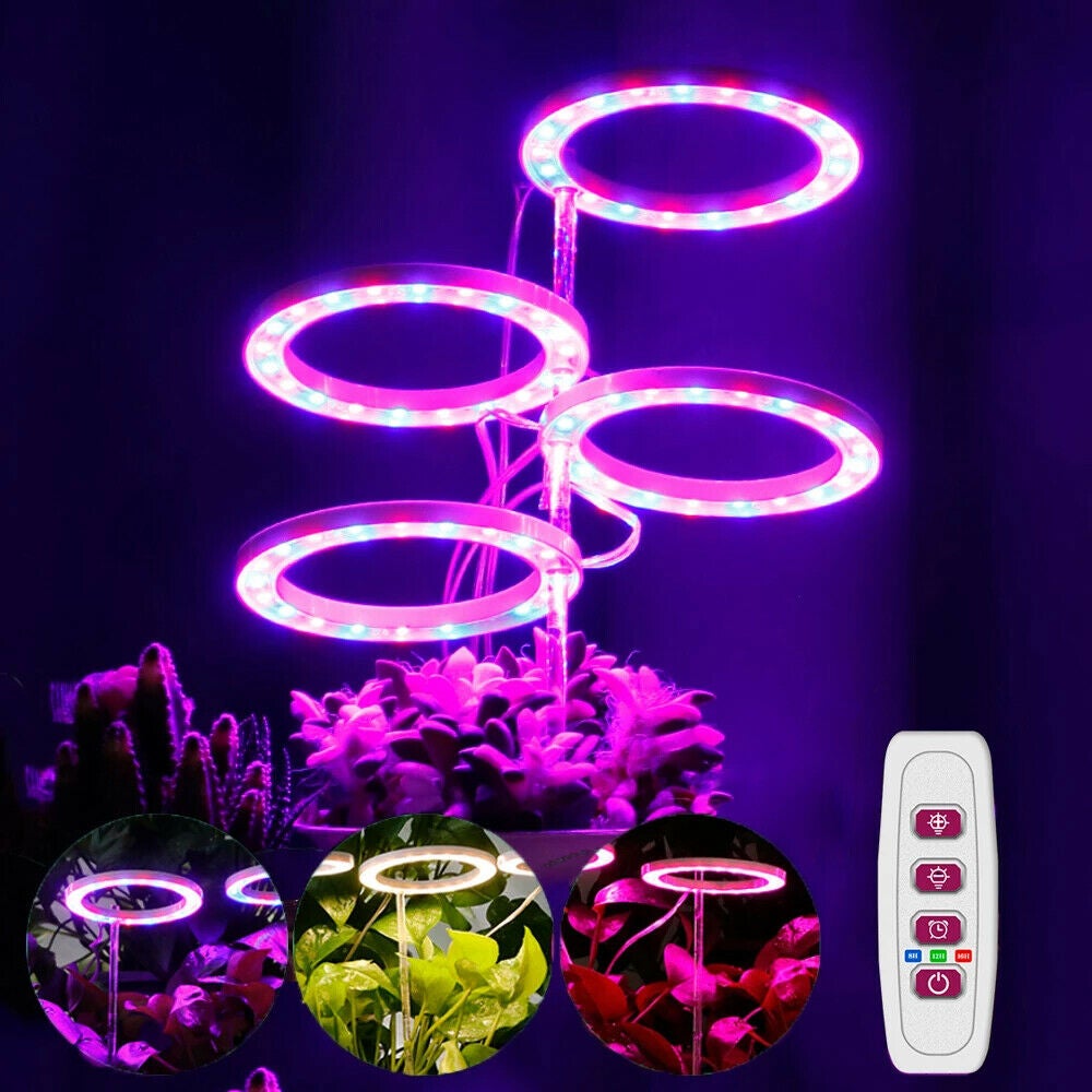 USB LED Grow Light Plant Growing Full Spectrum Dimmable Indoor Plants Ring Lamp
