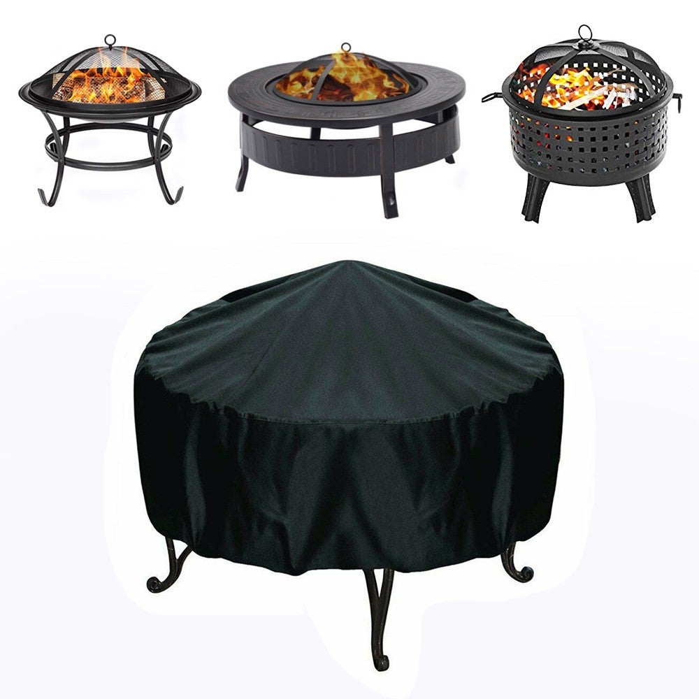 Waterproof Grill BBQ Cover Outdoor Protective Grill Cover Fire Pit Cover UV Protector Cover for Round Grill