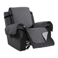 Waterproof Reversible Quilted Recliner Chair Cover Sofa Slipcover with Non Slip Strap Couch Protector