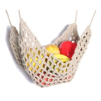 Woven Fruit Hammock Holder Cotton Under Cabinet Hanging Net Basket