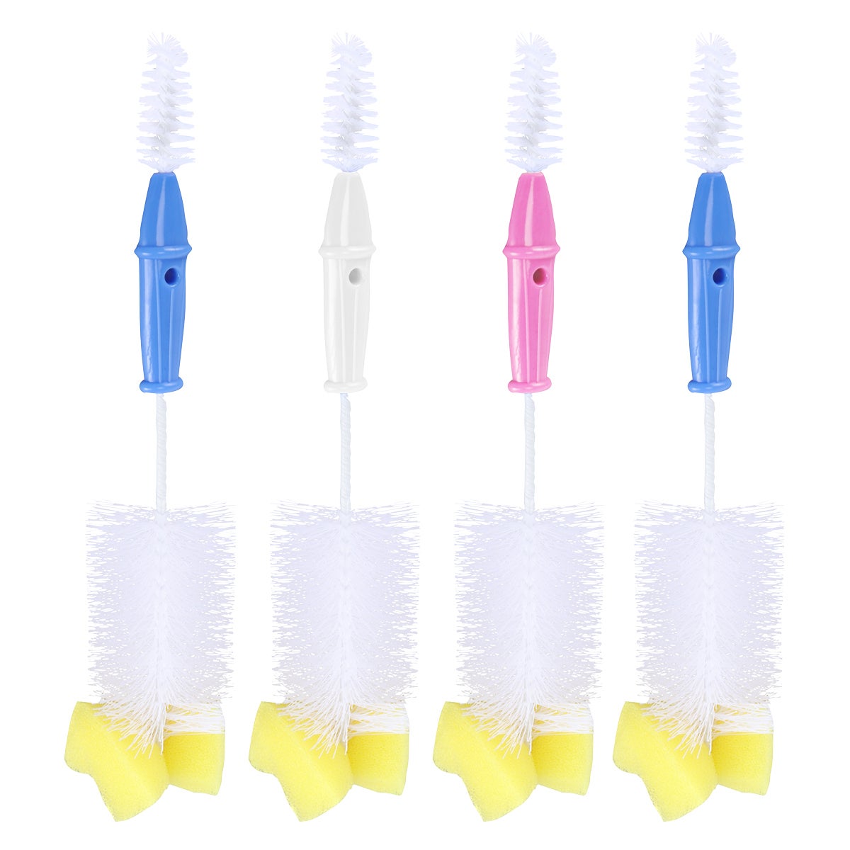 1st Steps® 4PK Baby Bottle Brush Set Durable Bristles Sponge Tip Hygienic 