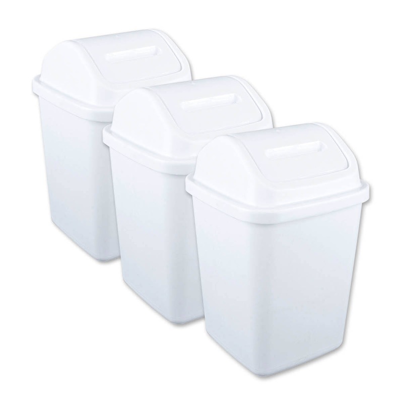 Buy Xtra Kleen 3PK Swing Top Garbage Waste Bin Home Bathroom School ...