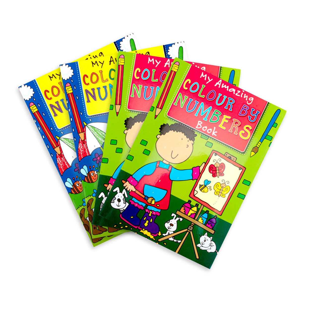 Office Central 4PK Colouring By Numbers Books Fun Relaxing Creative 32PG 295mm x 210mm