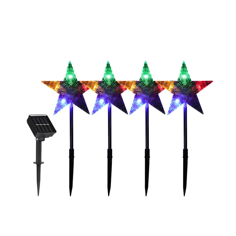 Buy Christmas By Sas® 4PCE Star Solar Light Stakes LED MultiColoured