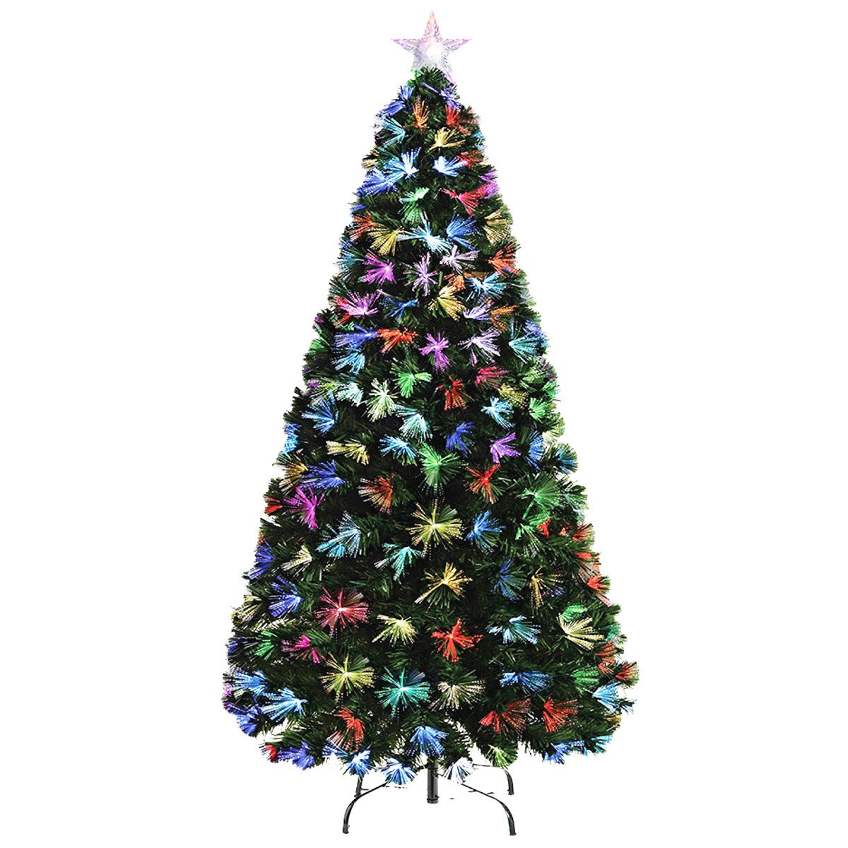 SAS® 90cm Fibre Optic Christmas Tree 85 Tips Multicolour Lights & Star