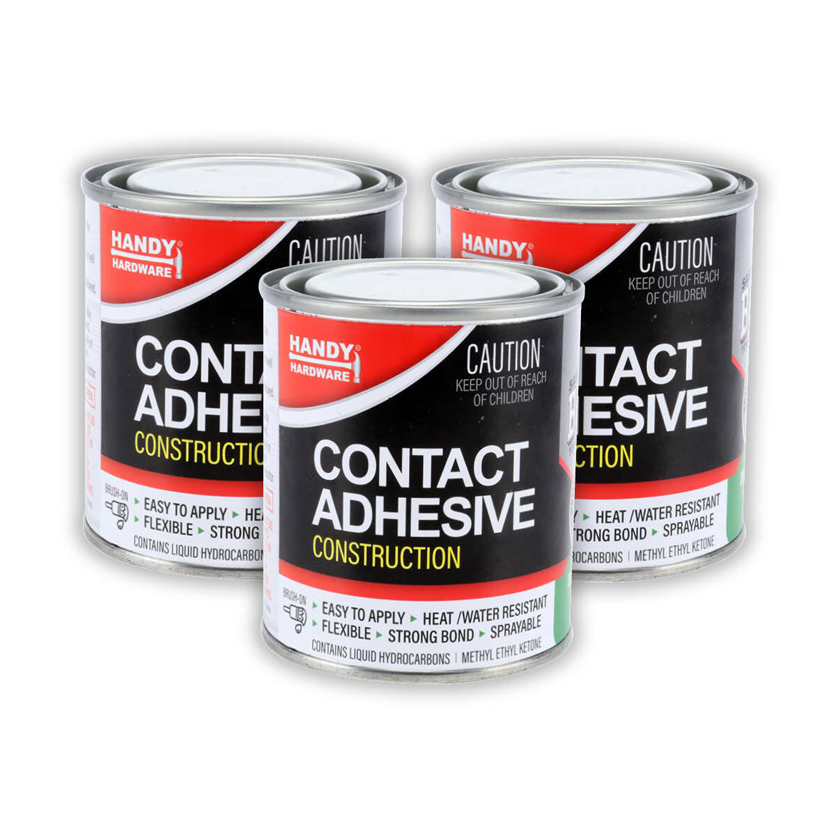 Handy Hardware® 3PCE Adhesive Glue/Contact Weatherproof Strong Flexible 200ml 