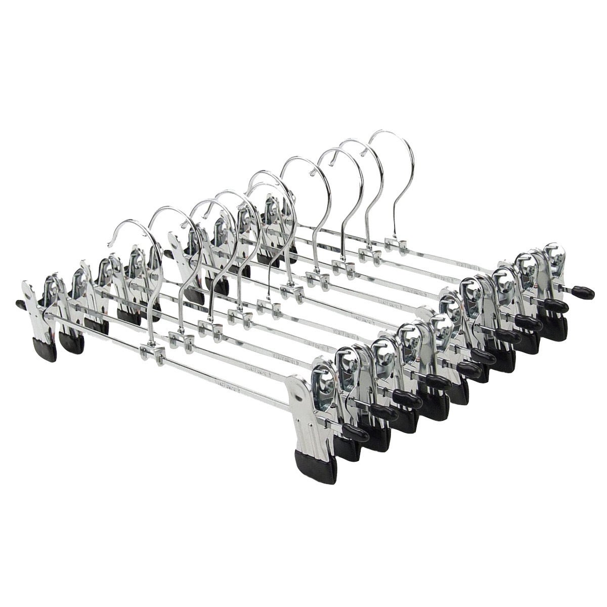 Home Master 12PCE Clothes Clip Hangers Stainless Steel Adjustable Clips 30cm