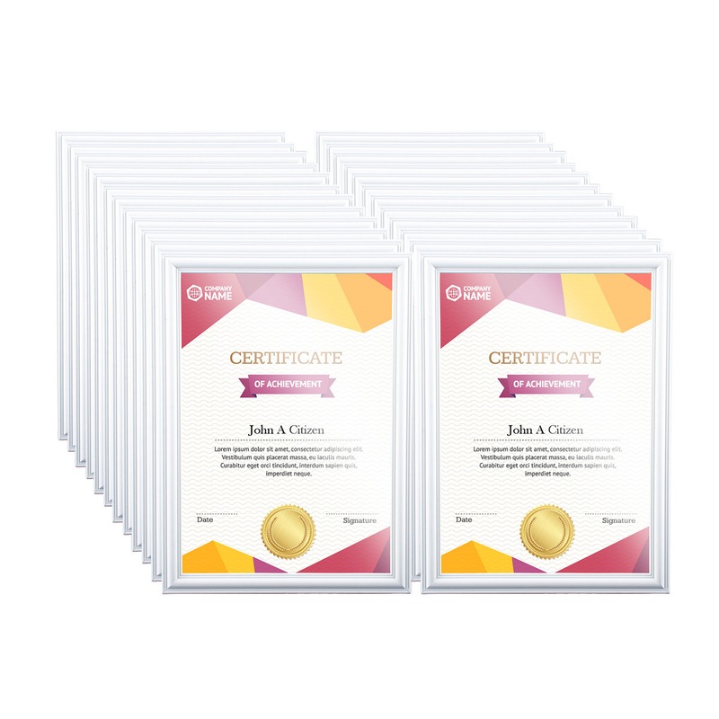 Buy Home Master® 24PCE Document Certificate Frame White Stylish Bevel