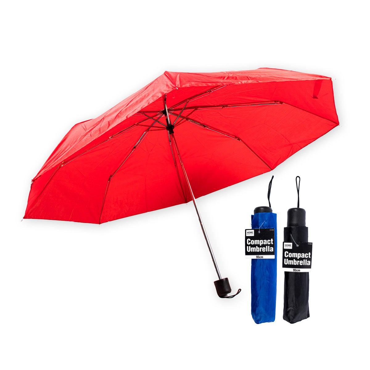 Home Master 3PCE Umbrella Compact 95CM Open Lightweight Wind Resistant