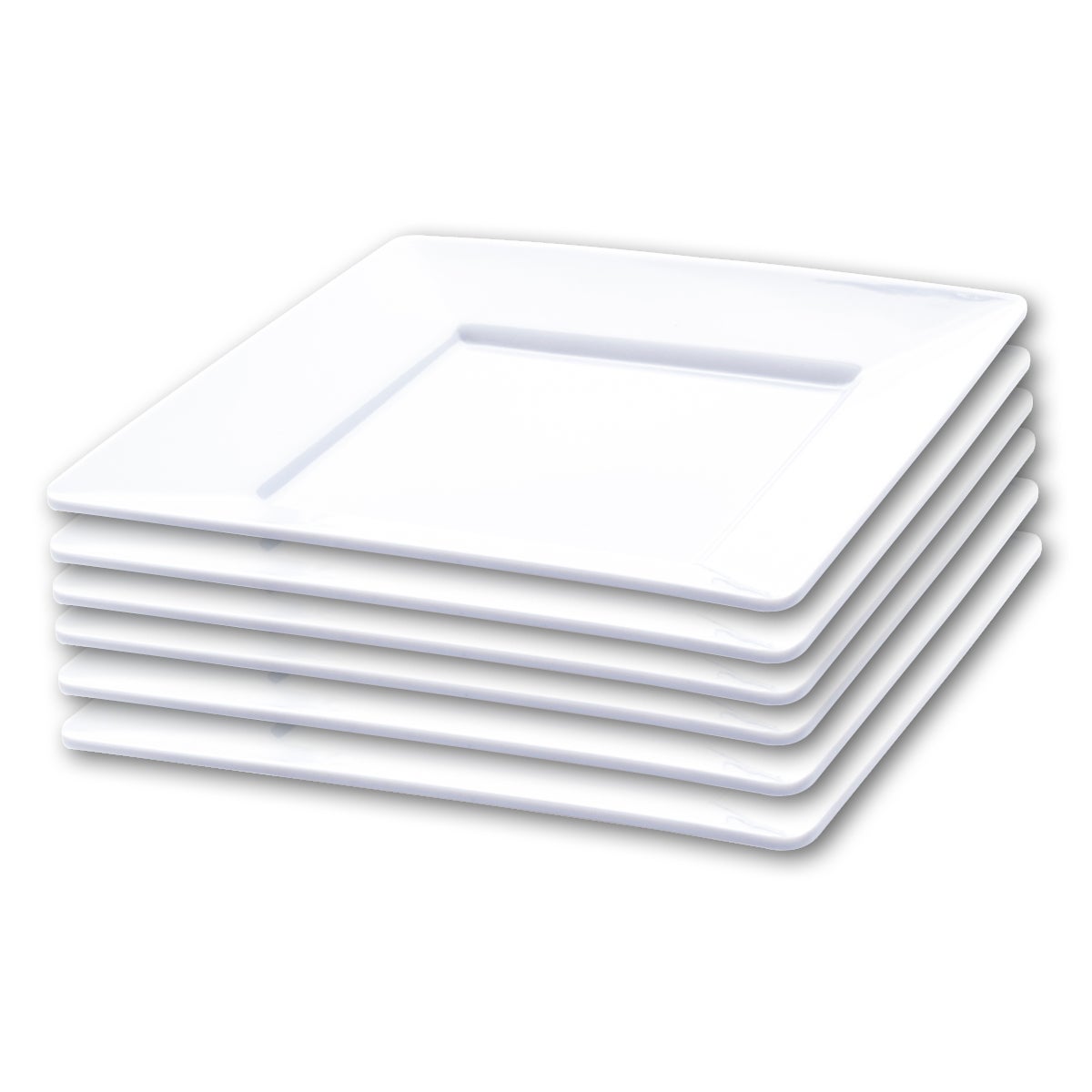 Home Master 6PCE Melamine Plates Square Lightweight Durable 15cm 