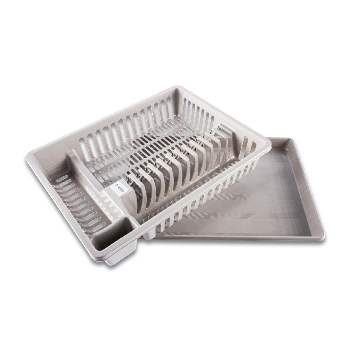 Home Master Dish & Cutlery Rack With Draining Tray Sturdy Compartments