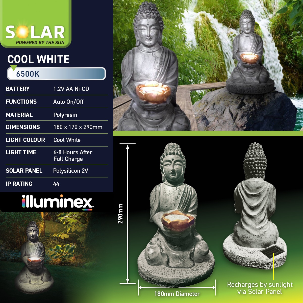 Solar light store buddha