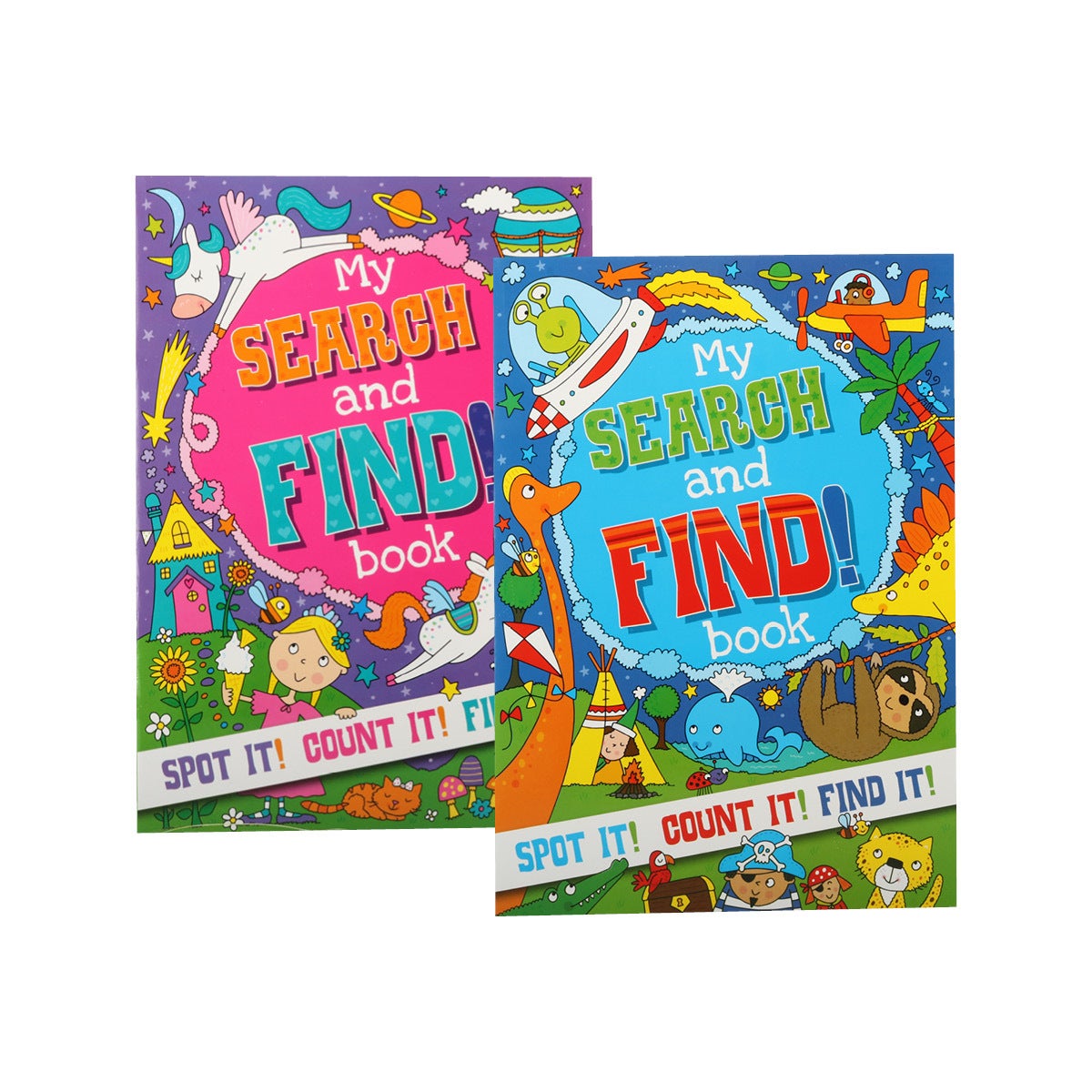 Office Central 2PK Search & Find Book Set Kids Spot Count Find Stimulating 