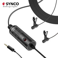 SYNCO Lav-S6D Dual Lavalier Omnidirectional Condenser Microphones for Cameras / Smartphones