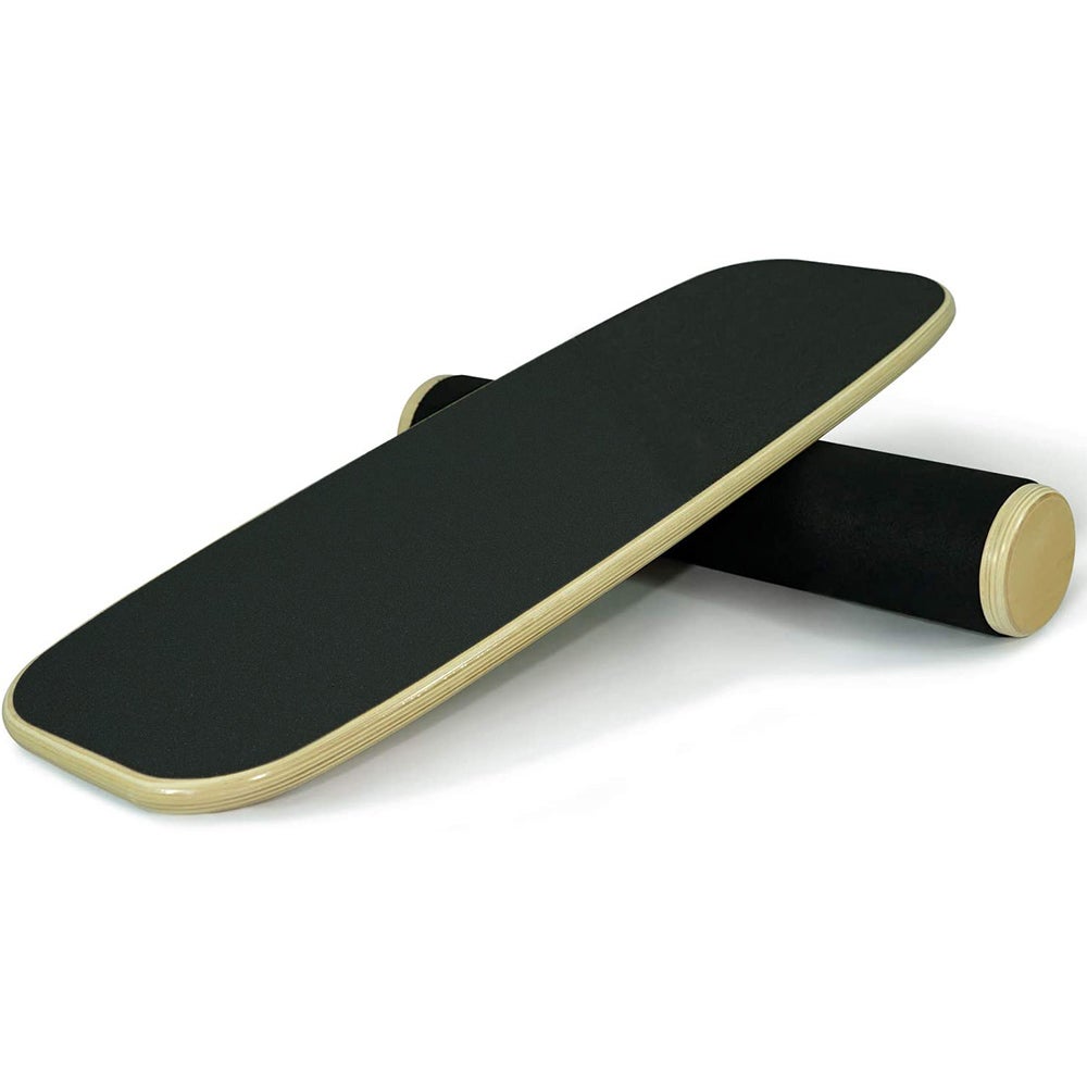 Wooden Balance Board Trainer Adjustable Stopper Wobble Roller for Balance Stability