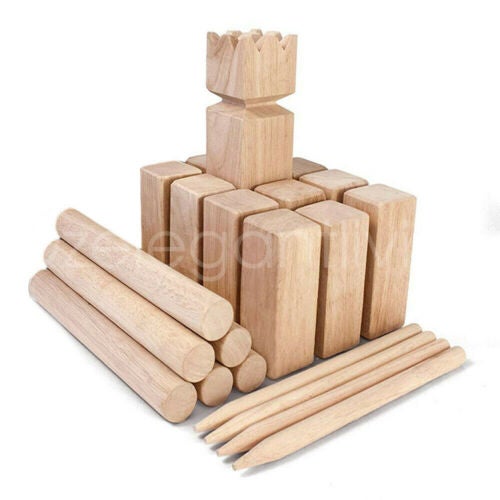 Wooden Toy Game KUBB Lawn Chess Original Viking Family Outdoor Family Garden