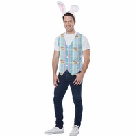 Easter Bunny Hare Rabbit Headband Vest Holiday Dress Up Mens Costume Kit