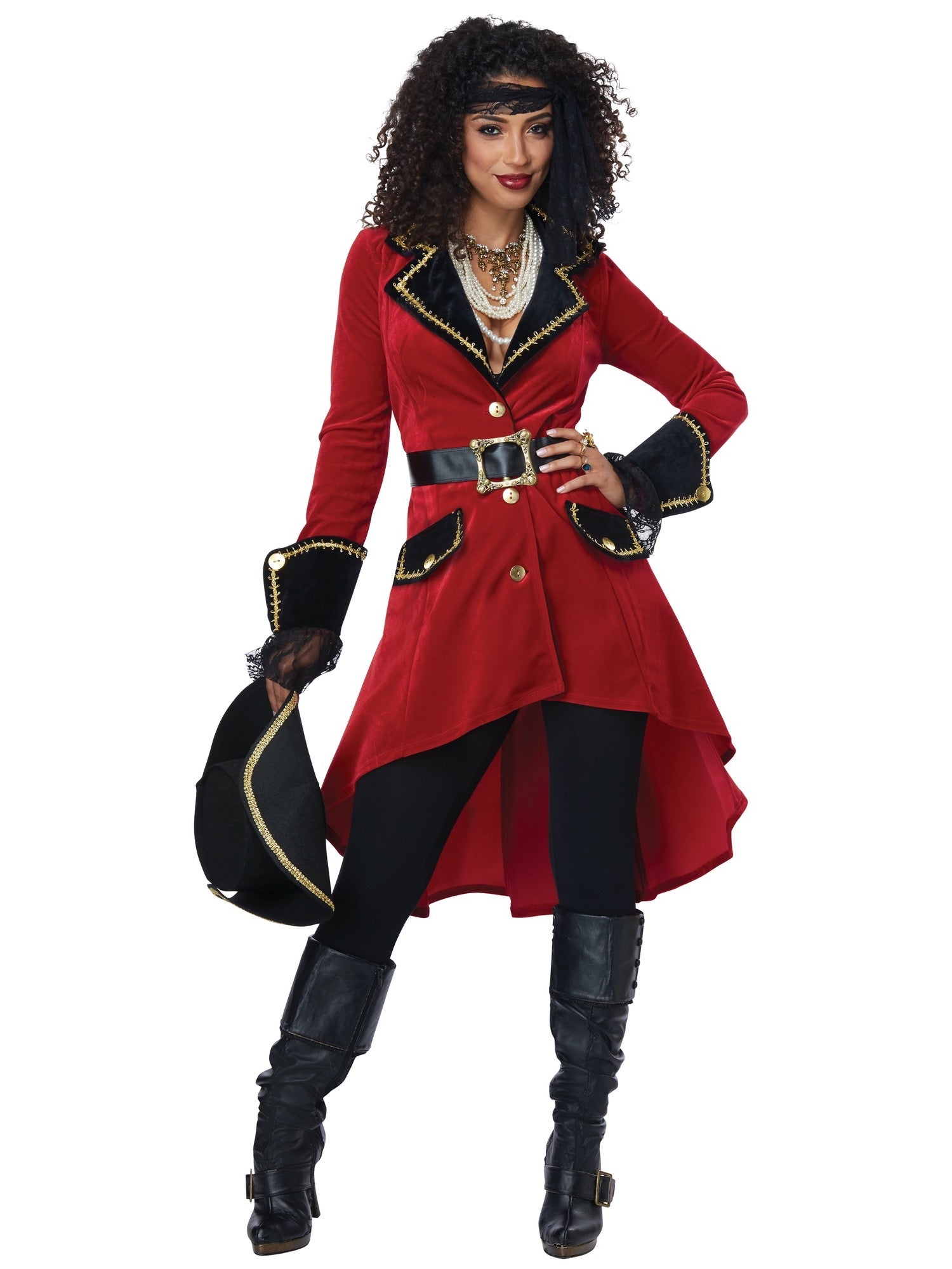 Hobbypos High Seas Heroine Red Pirate Buccaneer Swashbuckler Book Week Womens Costume