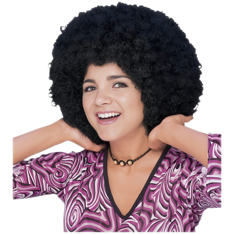 Buy Hobbypos Afro Black 60s 70s Disco Pimp Hippie Costume Men Women Wig ...