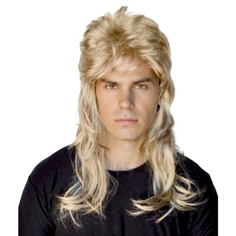 Buy Hobbypos Bogan 80s Mullet Punk Blonde Deluxe Costume Men Wig - MyDeal