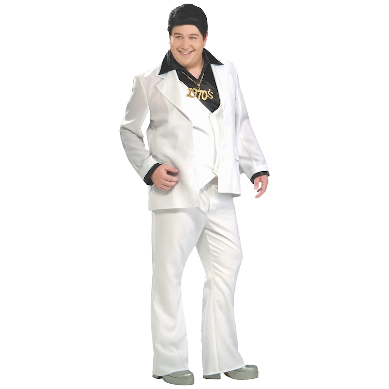 Buy Hobbypos Disco Fever Saturday Night 1970s White Suit Tony John Travolta Mens Costume Plus 1629