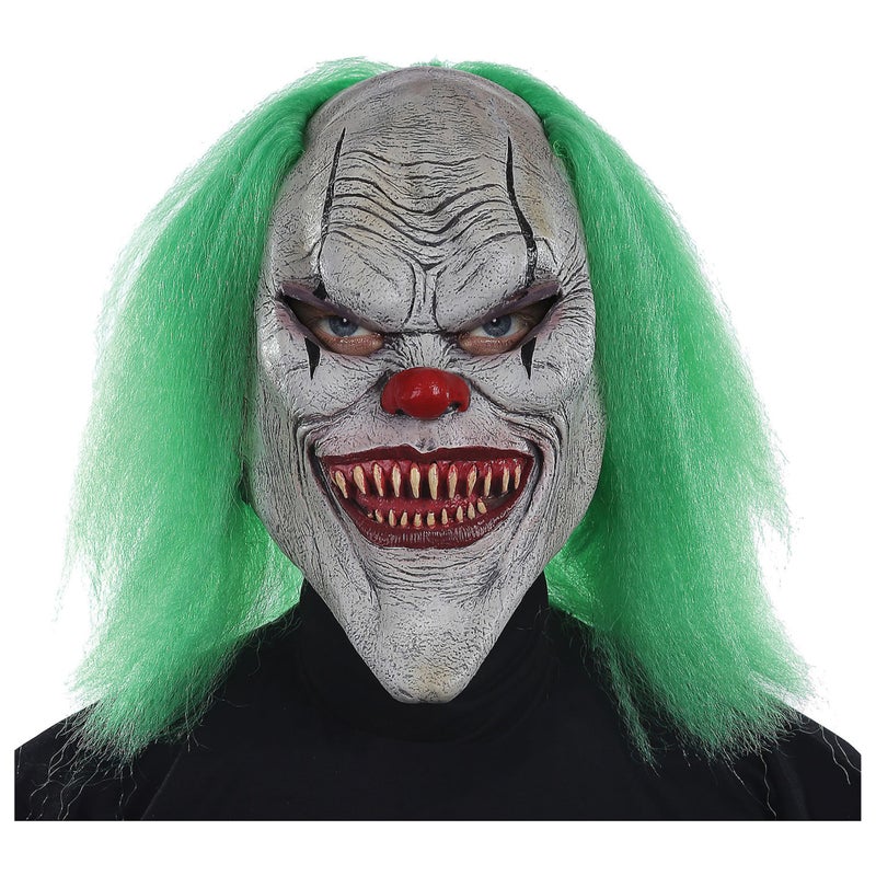 Buy Hobbypos Evil Clown Horror Joker Sinister Creepy Mens Costume Latex ...