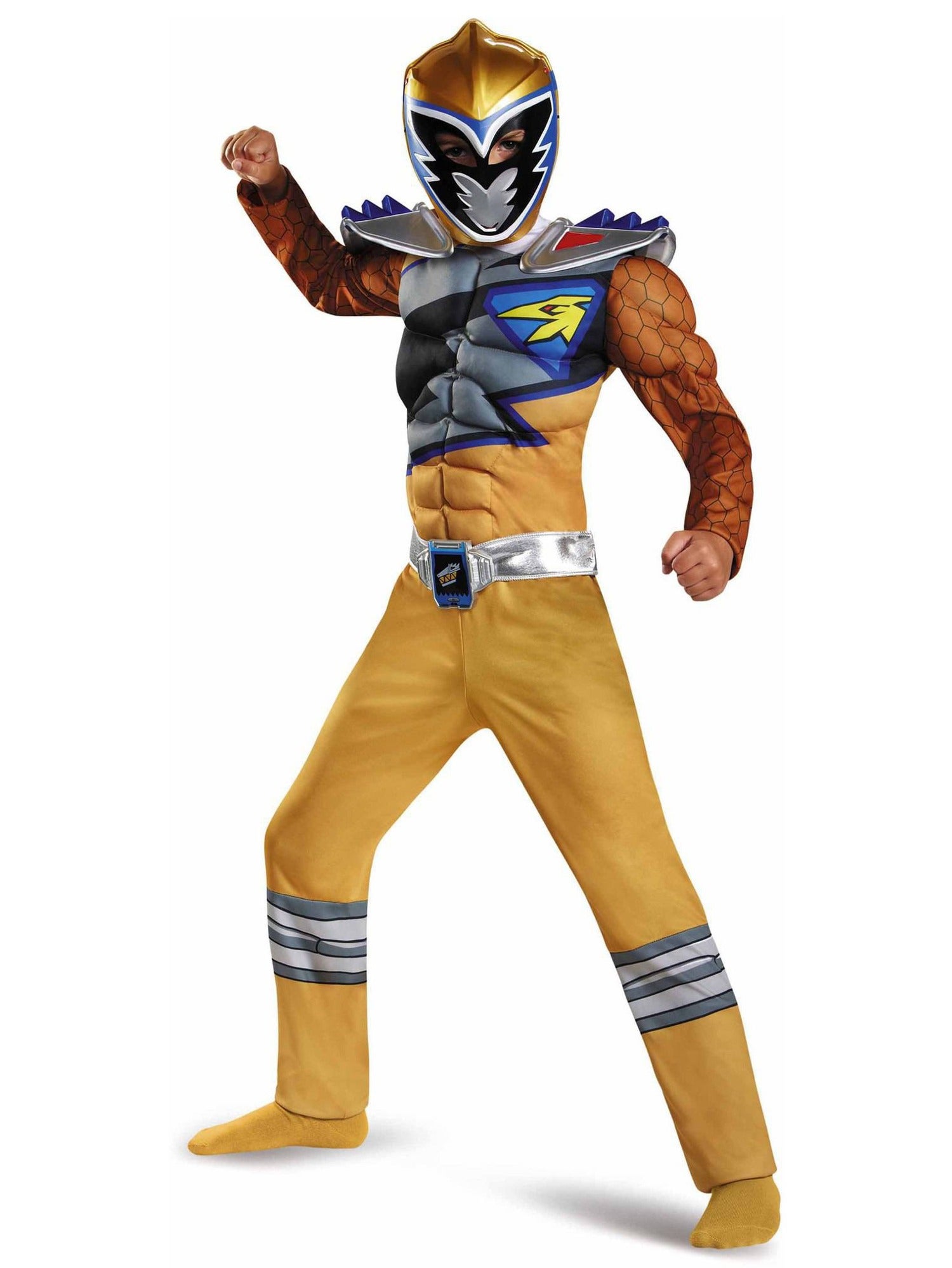 Hobbypos Gold Ranger Muscle Power Rangers Dino Charge Superhero Boys Costume