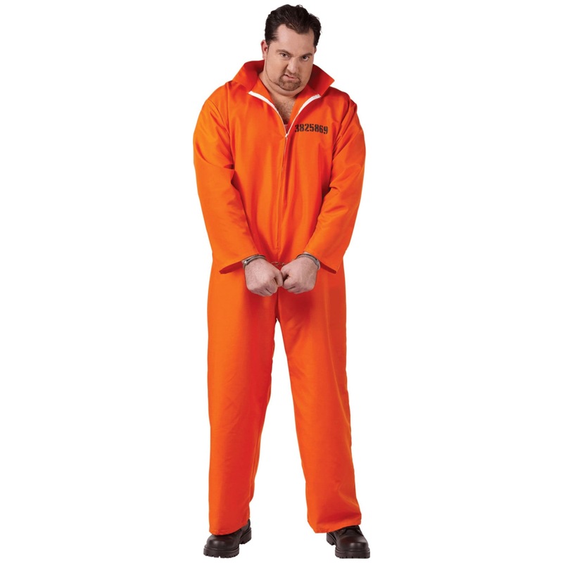 Buy Hobbypos Got Busted Orange Prisoner Convicted Mens Costume Jumpsuit 