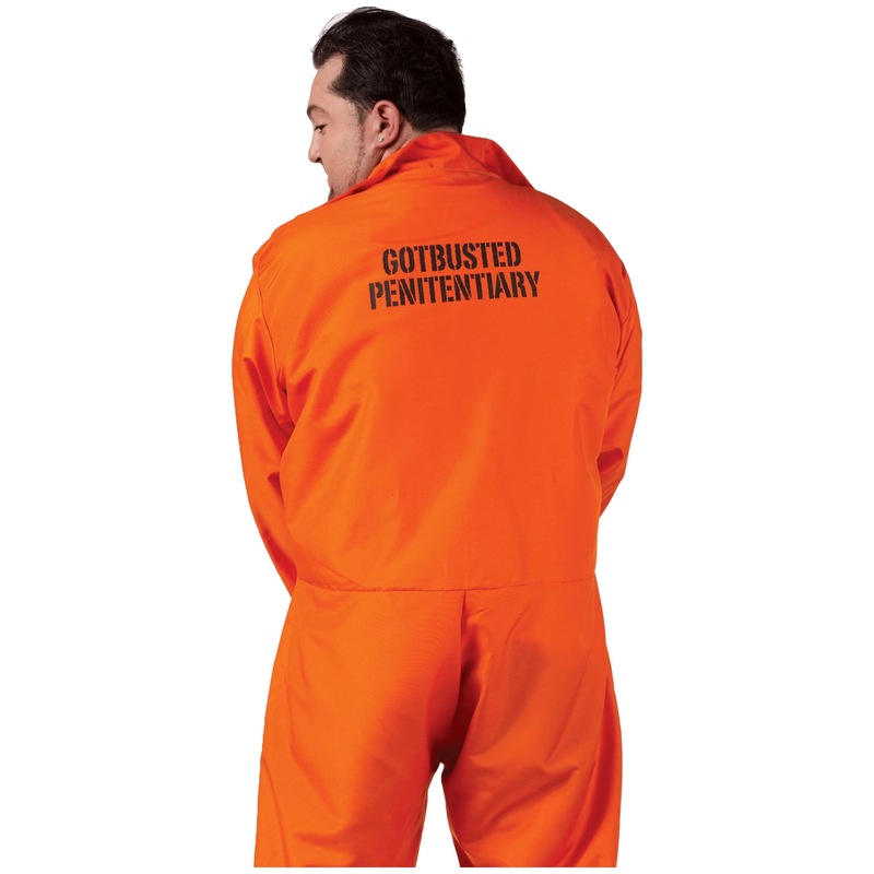 Buy Hobbypos Got Busted Orange Prisoner Convicted Mens Costume Jumpsuit 