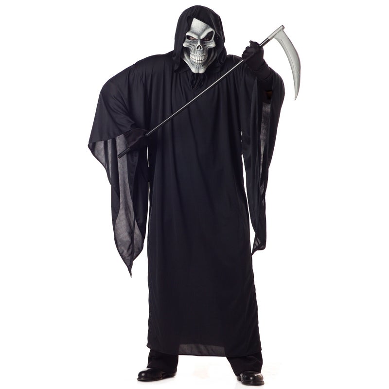 Buy Hobbypos Grim Reaper Horror Robe Death Skeleton Halloween Mens ...