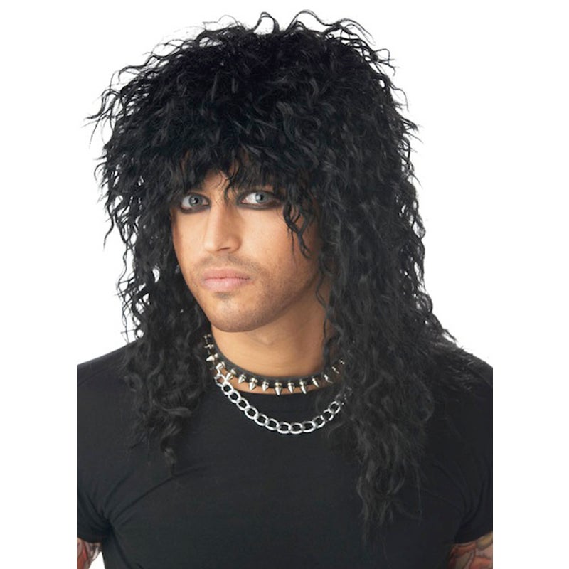 Buy Hobbypos Headbanger Black 80s Heavy Metal Rock Men Costume Wig - MyDeal