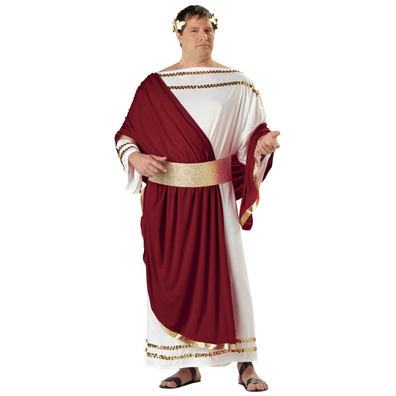 Buy Hobbypos Julius Caesar Deluxe Greek Roman King Emperor Toga Men ...