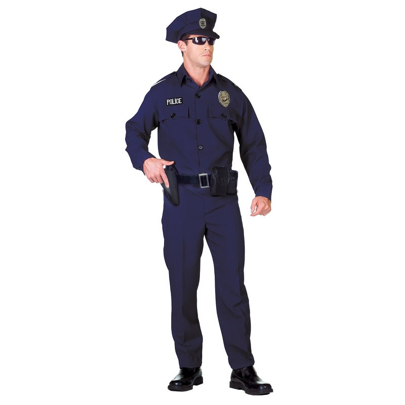 Buy Hobbypos Police Office Cop Policeman Uniform Deluxe Men Costume OS ...