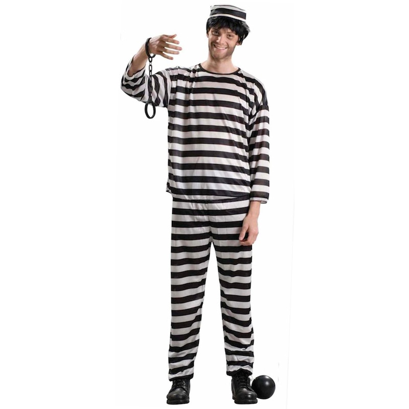 Buy Hobbypos Prisoner Jailbird Convict Jail Men Costume STD - MyDeal