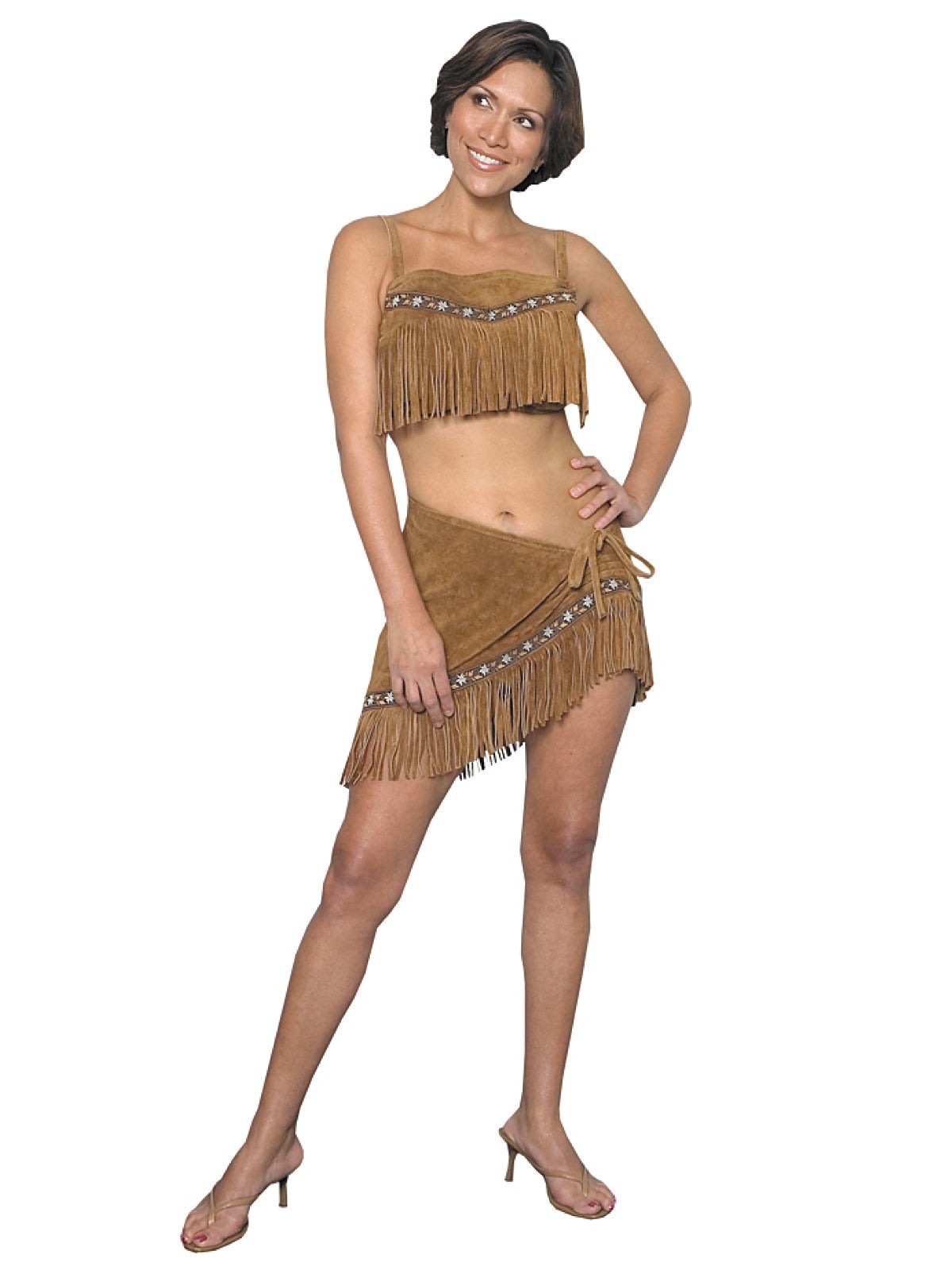 Hobbypos Little Fawn Indian Pocahontas Native American Deluxe Leather Women Costume