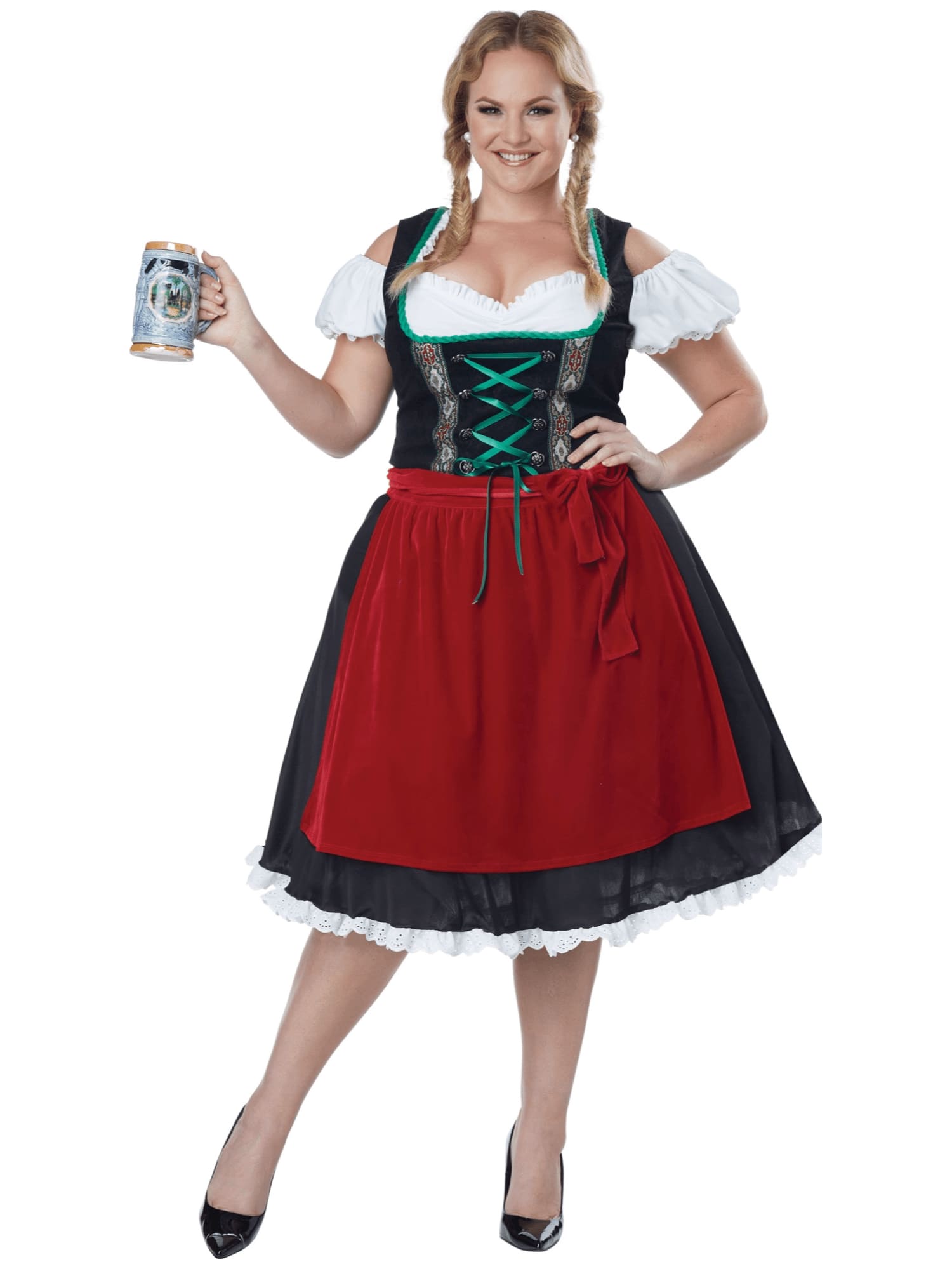 Hobbypos Oktoberfest Fraulein Beer Maid Gretchen German Heidi Womens Costume Plus