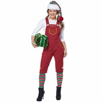Santa's Workshop Elf Christmas Helper Festival Holiday Adult Womens Costume