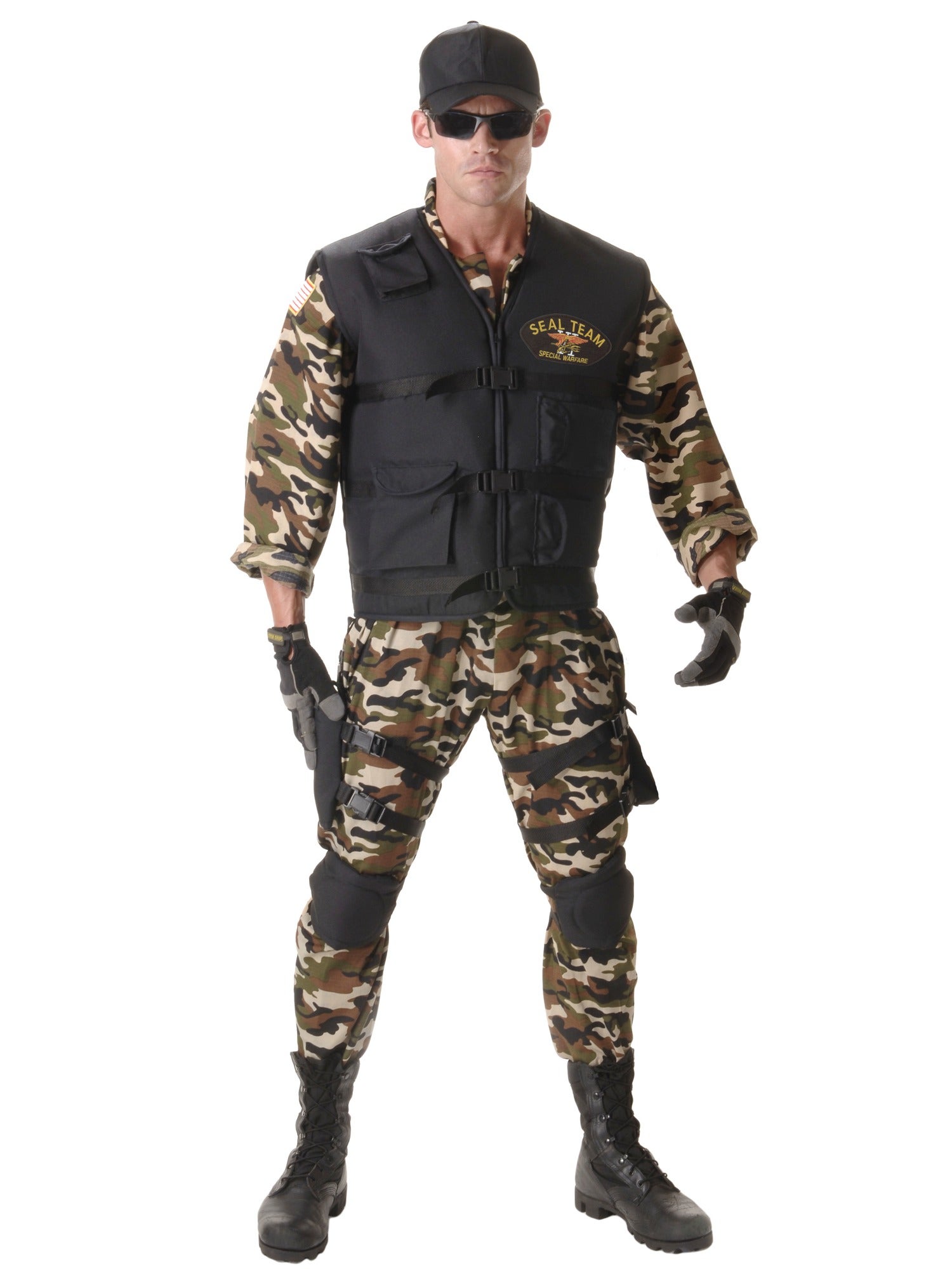 Hobbypos Seal Team Deluxe Military Army Soldier Police Combat Uniform Mens Costume